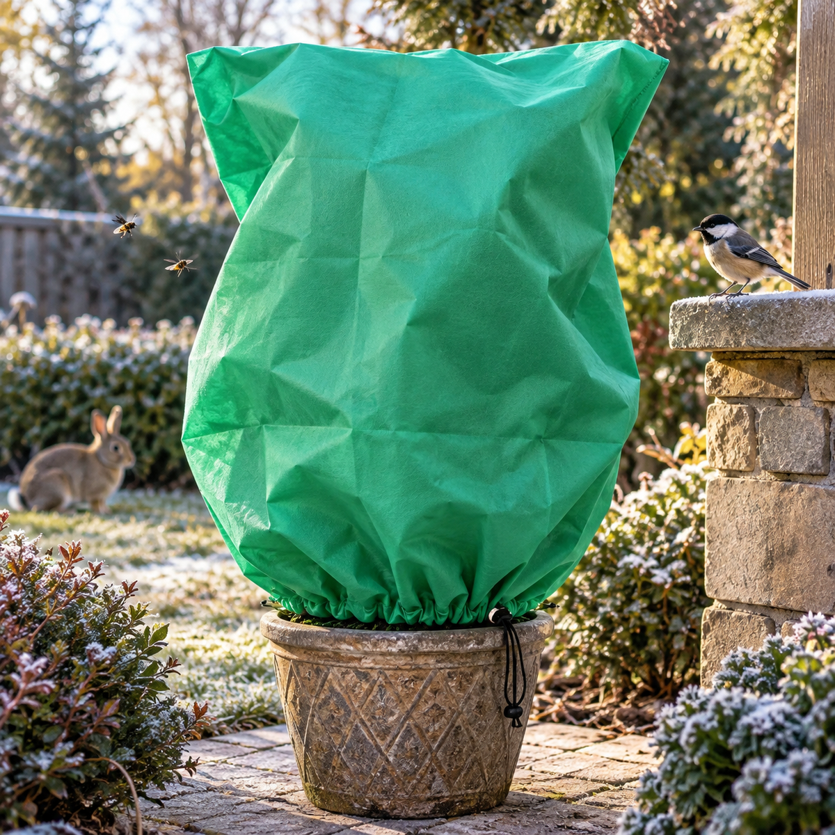 🔥 LAST DAY — BUY 3 GET 2 FREE & UP TO 70% OFF 🔥 Plant Frost Protection Cover – Breathable Drawstring Winter Plant Protector