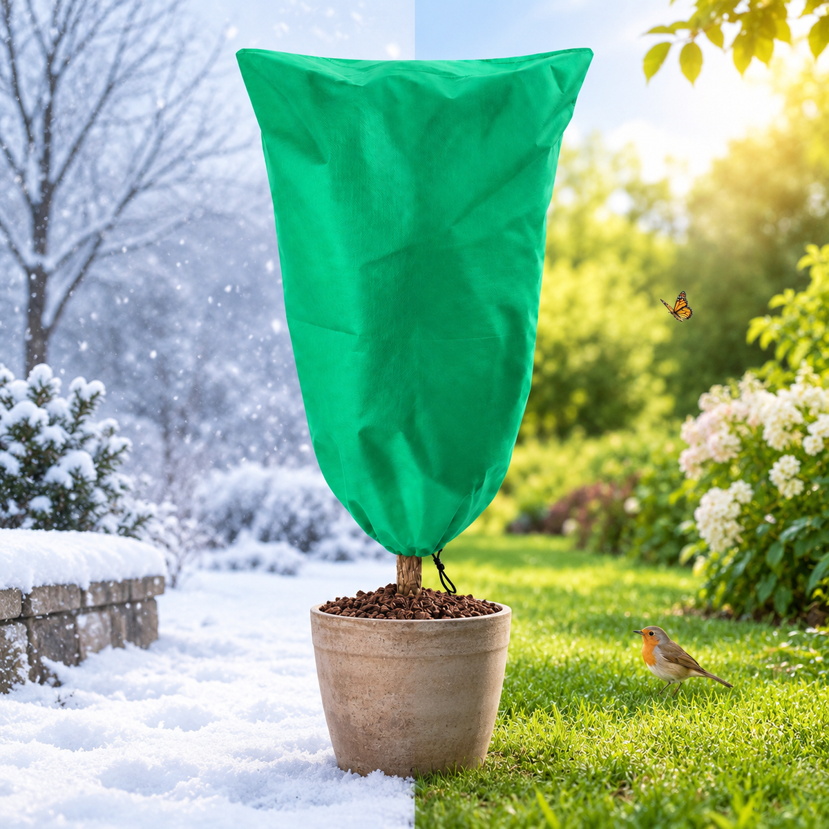 🔥 LAST DAY — BUY 3 GET 2 FREE & UP TO 70% OFF 🔥 Plant Frost Protection Cover – Breathable Drawstring Winter Plant Protector