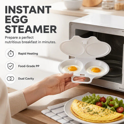 🔥 LAST DAY—BUY 3 GET 5 FREE JUST $3.99 EACH 🔥Microwave Egg Poacher – Cook 2 Eggs Fast, No Frying, Less Mess & Easy Cleanup 🥚✨