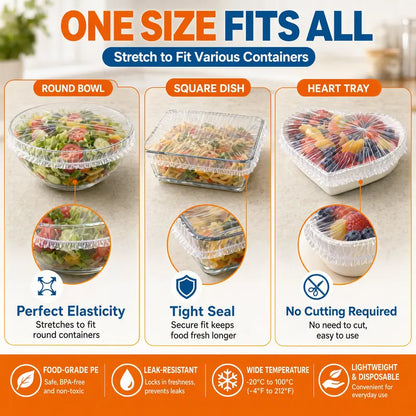 🔥 LAST DAY—BUY 3 GET 2 FREE JUST $6.998 PER 100 PCS 🔥 Reusable Elastic Food Covers