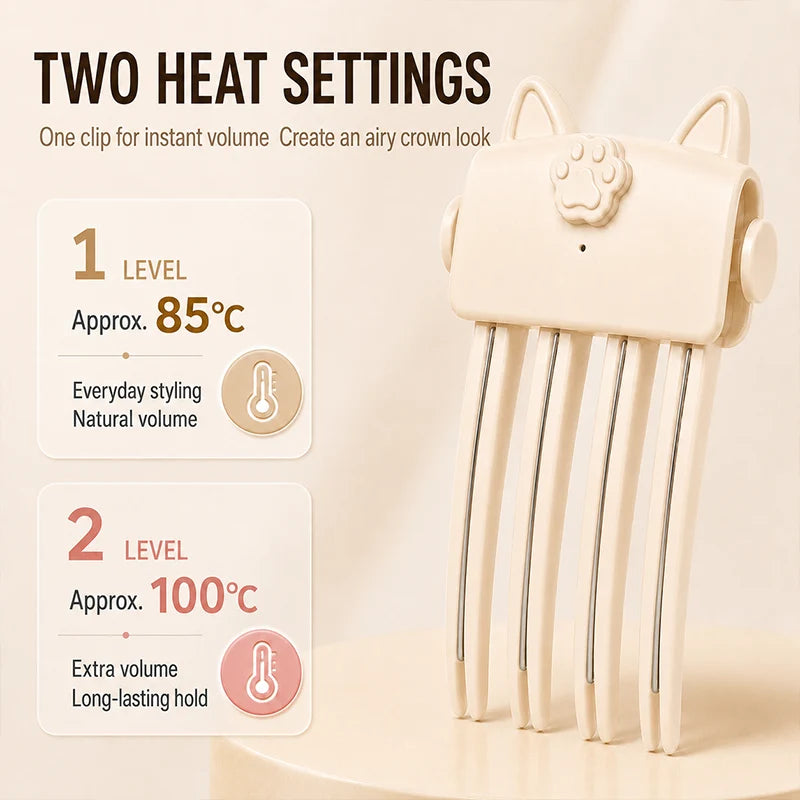 🔥 LAST DAY—70%OFF 🔥 Heated Root Lifting Clip – Fast Root Volume, 2 Heat Settings & Cordless Touch-Ups 💇‍♀️✨
