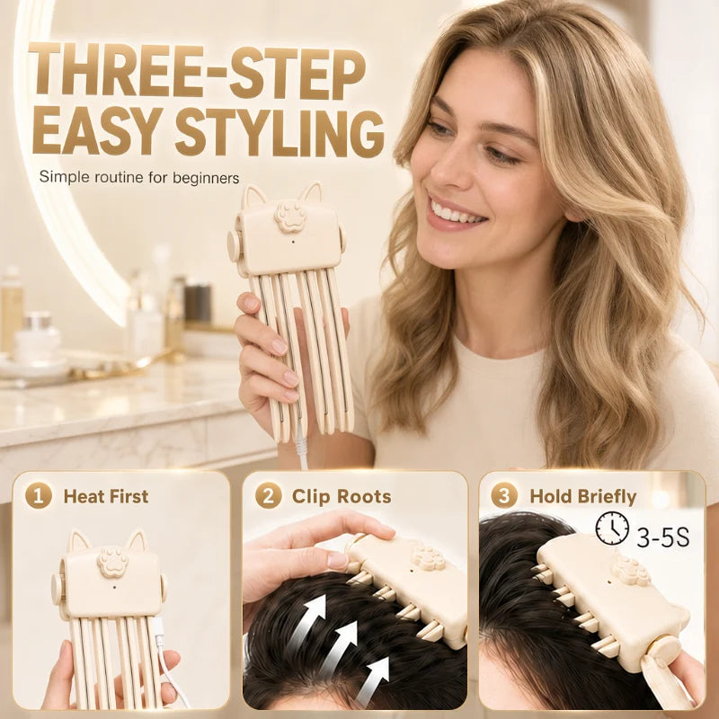 🔥 LAST DAY—70%OFF 🔥 Heated Root Lifting Clip – Fast Root Volume, 2 Heat Settings & Cordless Touch-Ups 💇‍♀️✨