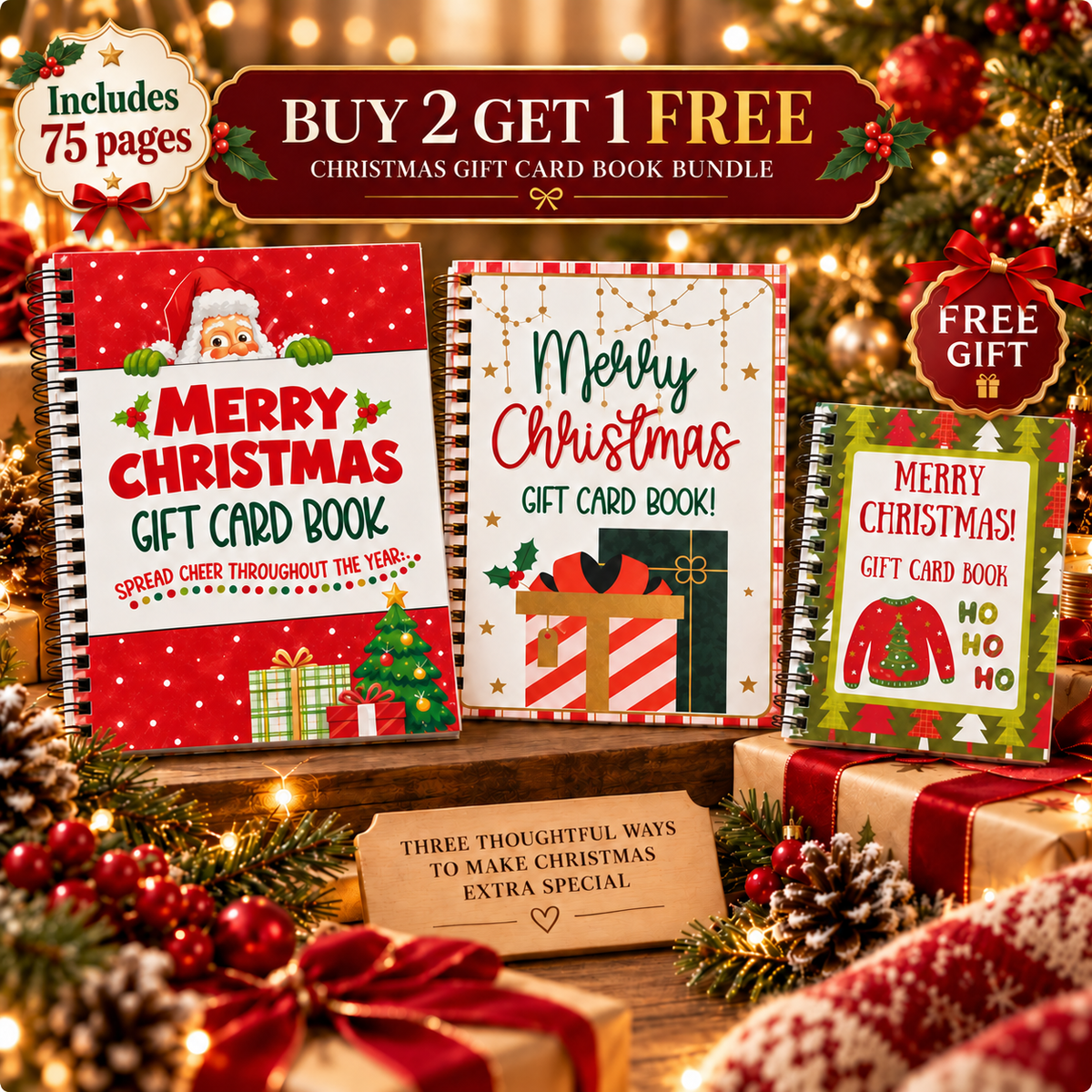 🎄 LAST DAY! Christmas Early Bird Sale — BUY 5 GET 4 FREE | Christmas Gift Card Book 🎁