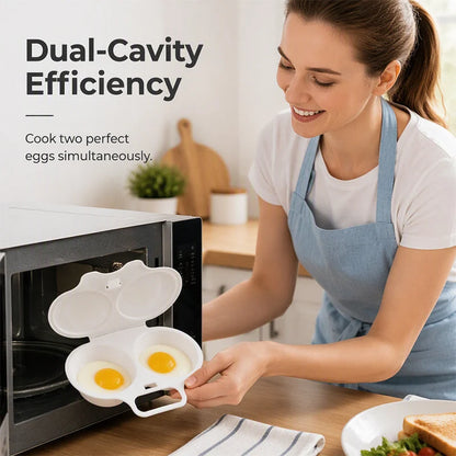 🔥 LAST DAY—BUY 3 GET 5 FREE JUST $3.99 EACH 🔥Microwave Egg Poacher – Cook 2 Eggs Fast, No Frying, Less Mess & Easy Cleanup 🥚✨