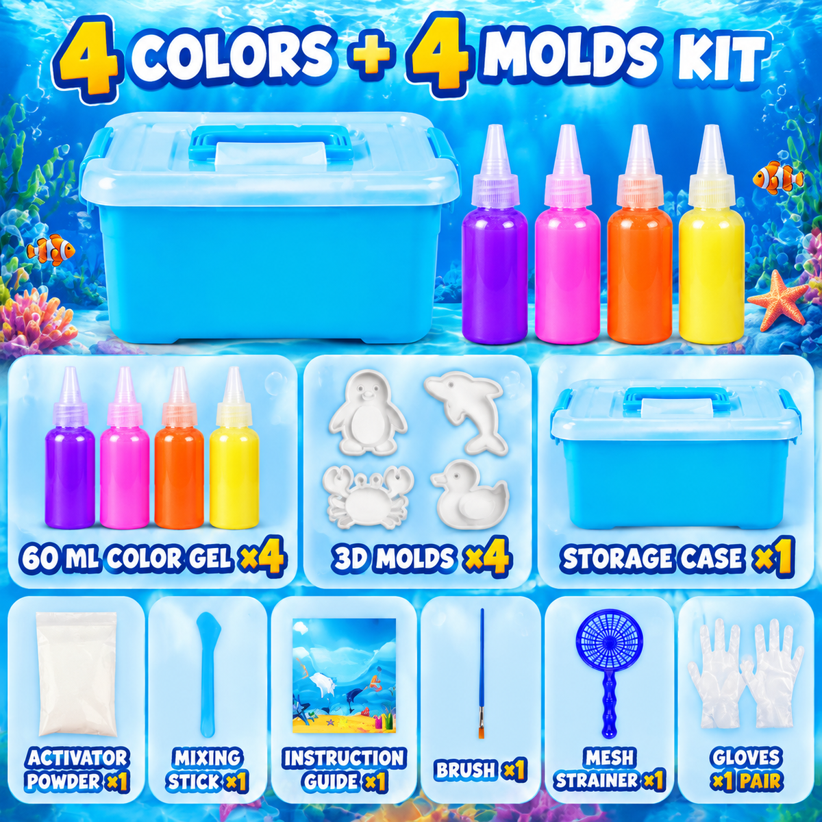 🔥 LAST DAY — UP TO 70% OFF 🔥Magic Water Squishies – DIY 3D Creature-Making Kit | 3+ Years
