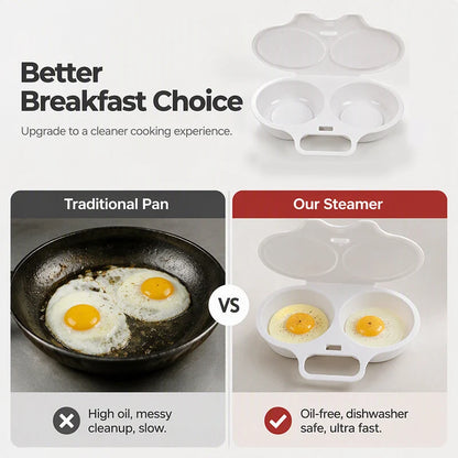 🔥 LAST DAY—BUY 3 GET 5 FREE JUST $3.99 EACH 🔥Microwave Egg Poacher – Cook 2 Eggs Fast, No Frying, Less Mess & Easy Cleanup 🥚✨