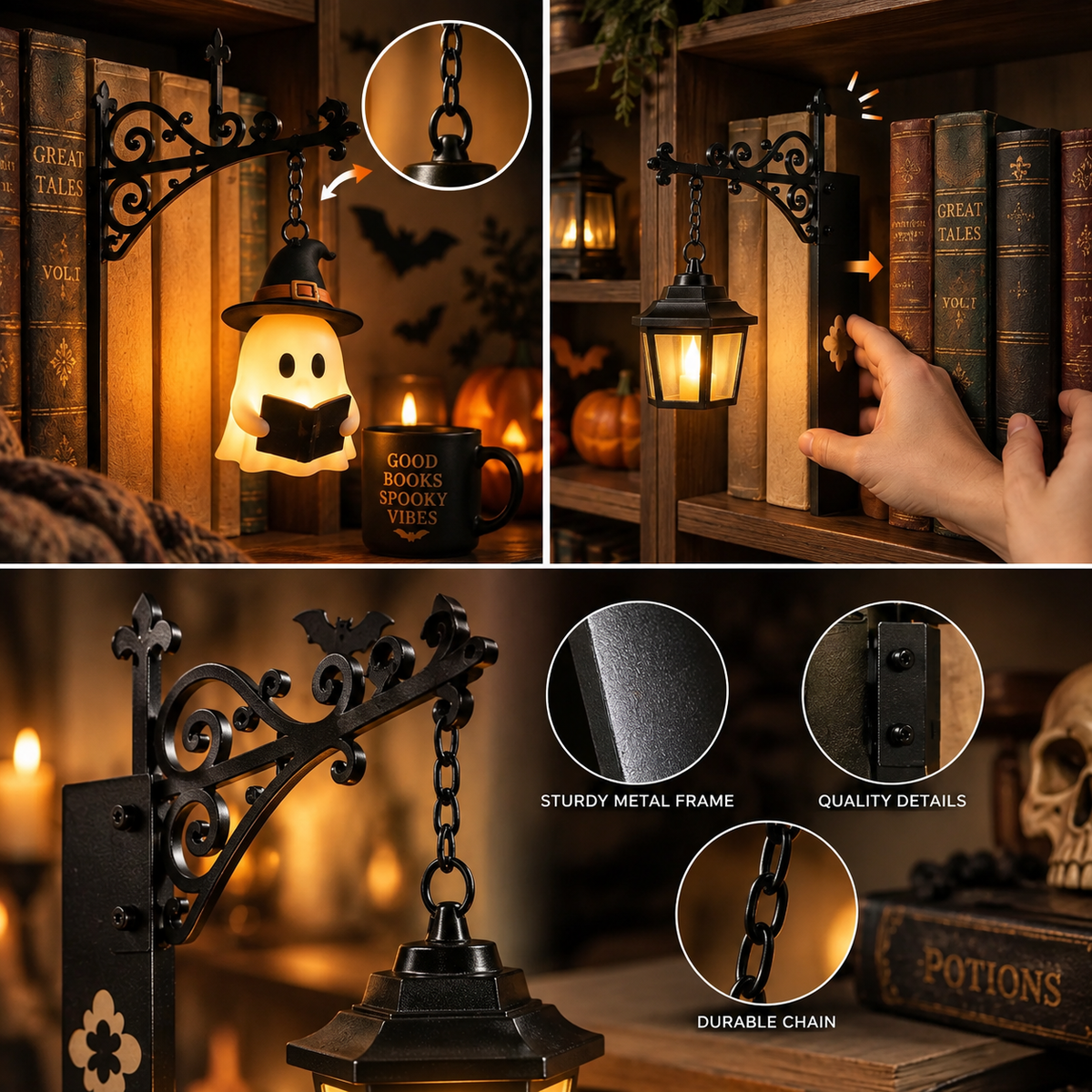 🎃 LAST DAY! Halloween Sale — BUY 2 GET 1 FREE | Vintage Bookshelf Lantern 👻
