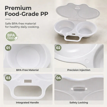 🔥 LAST DAY—BUY 3 GET 5 FREE JUST $3.99 EACH 🔥Microwave Egg Poacher – Cook 2 Eggs Fast, No Frying, Less Mess & Easy Cleanup 🥚✨