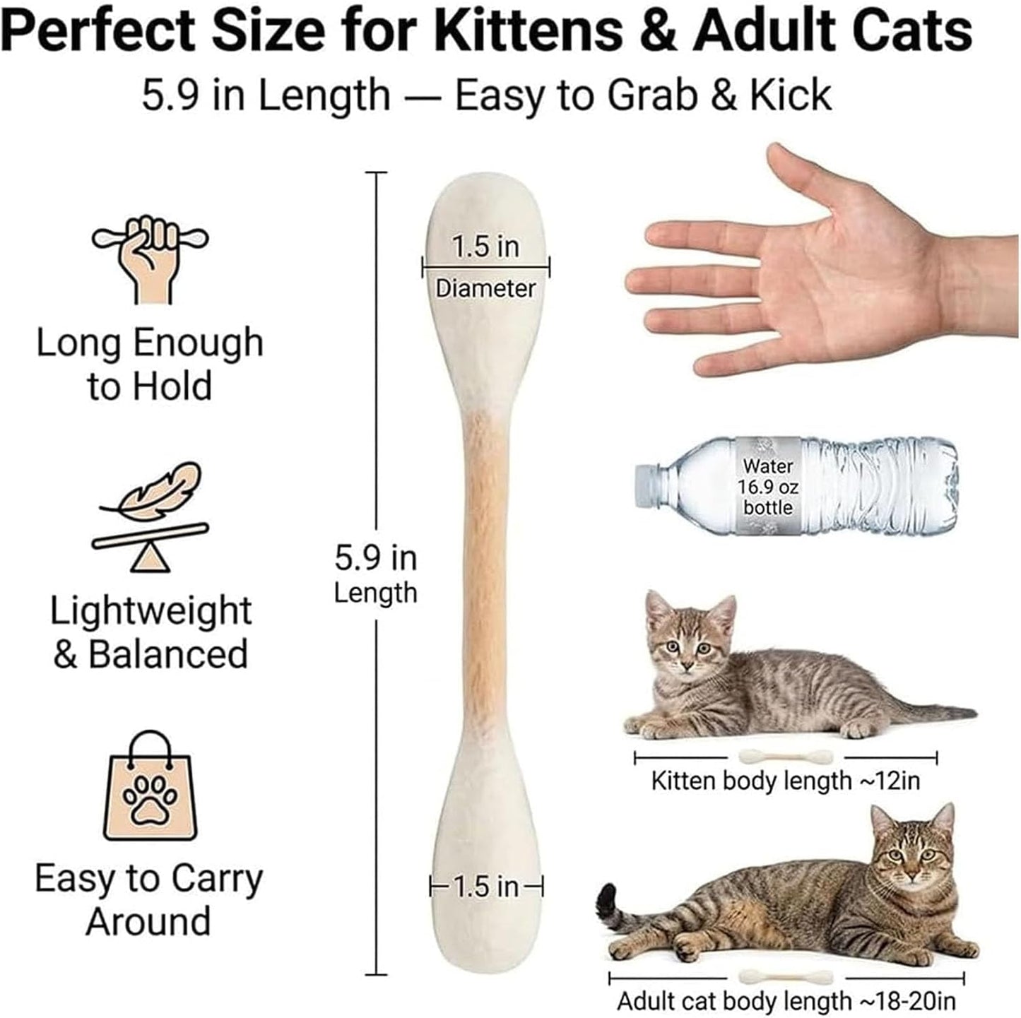 LAST DAY BUY 1 = 6 Pcs🎁 Cotton Swabs Cat Toys with Catnip🐱✨
