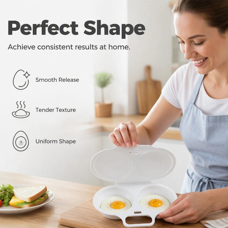 🔥 LAST DAY—BUY 3 GET 5 FREE JUST $3.99 EACH 🔥Microwave Egg Poacher – Cook 2 Eggs Fast, No Frying, Less Mess & Easy Cleanup 🥚✨