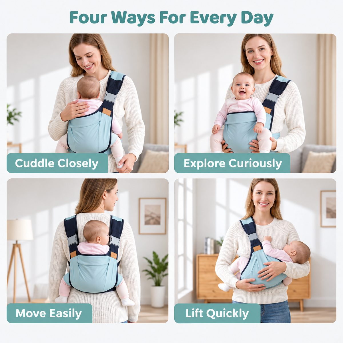 🔥 LAST DAY — BUY 3 & SAVE 70% — JUST $13.33 EACH 🔥 4-in-1 Breathable Baby Carrier for Everyday Comfort