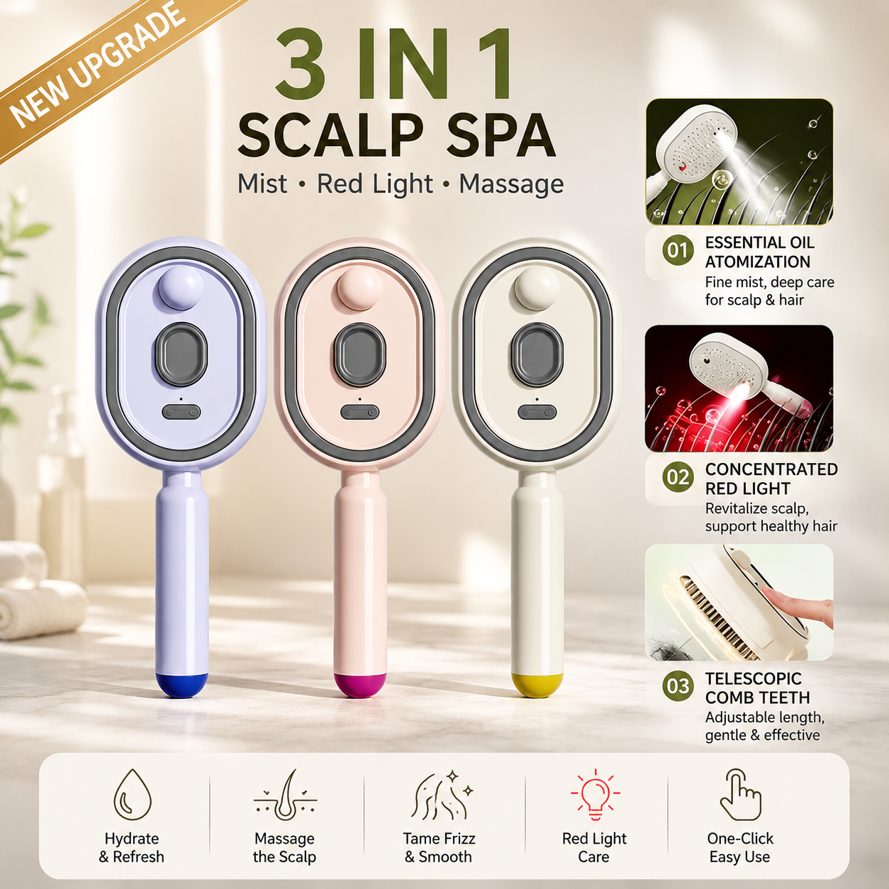 50% OFF 🎁LAST DAY SSALE! Electric Mist-Spraying Massage Cushion Brush