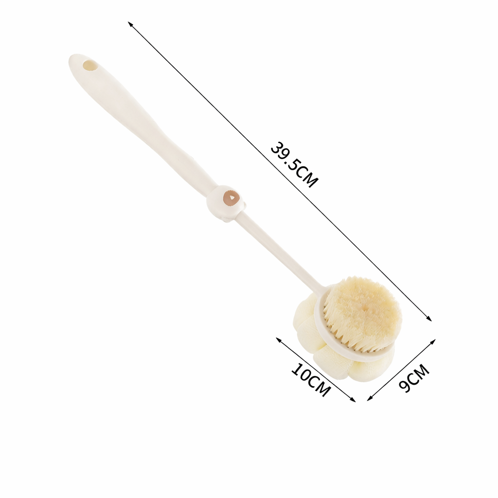 2-in-1 Long Handle Bath Brush & Loofah