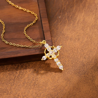 ⏰Cross & Crown Necklace.：Mother’s Day Special Offer🎁