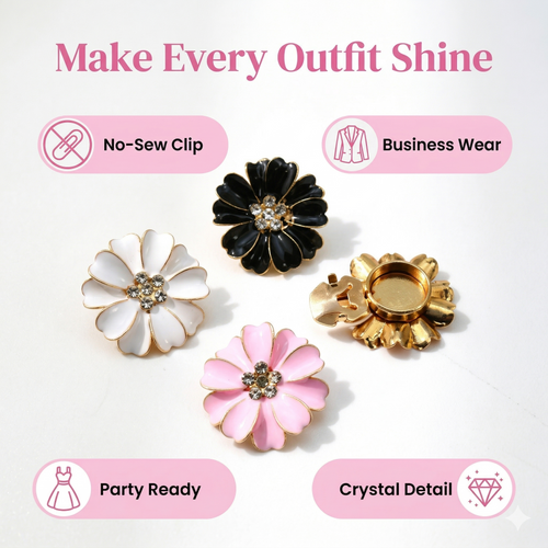 LAST DAY50% OFFSALE!% 🌸Flower Button Covers | No-Sew Shirt Accessories🏵️