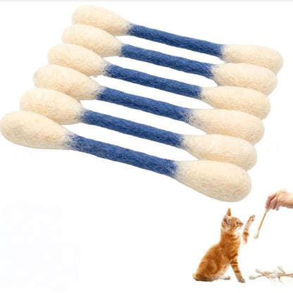 LAST DAY BUY 1 = 6 Pcs🎁 Cotton Swabs Cat Toys with Catnip🐱✨