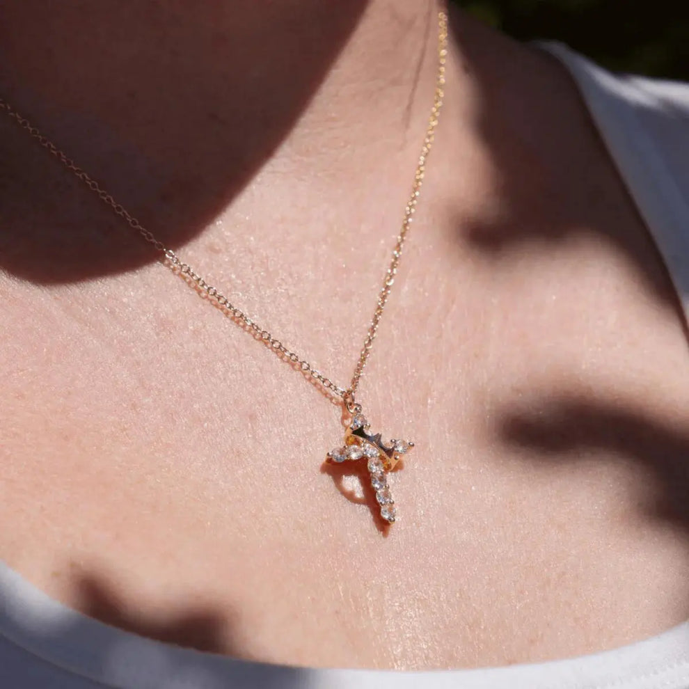⏰Cross & Crown Necklace.：Mother’s Day Special Offer🎁