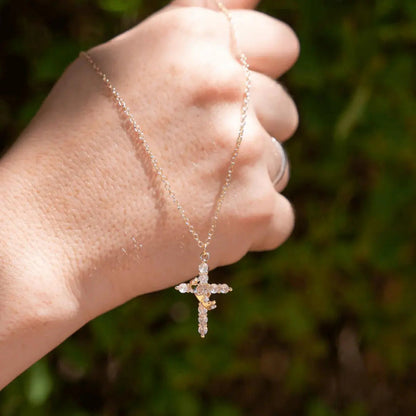 ⏰Cross & Crown Necklace.：Mother’s Day Special Offer🎁