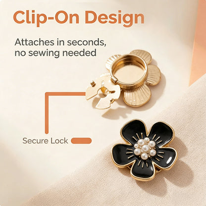 LAST DAY50% OFFSALE!% 🌸Flower Button Covers | No-Sew Shirt Accessories🏵️