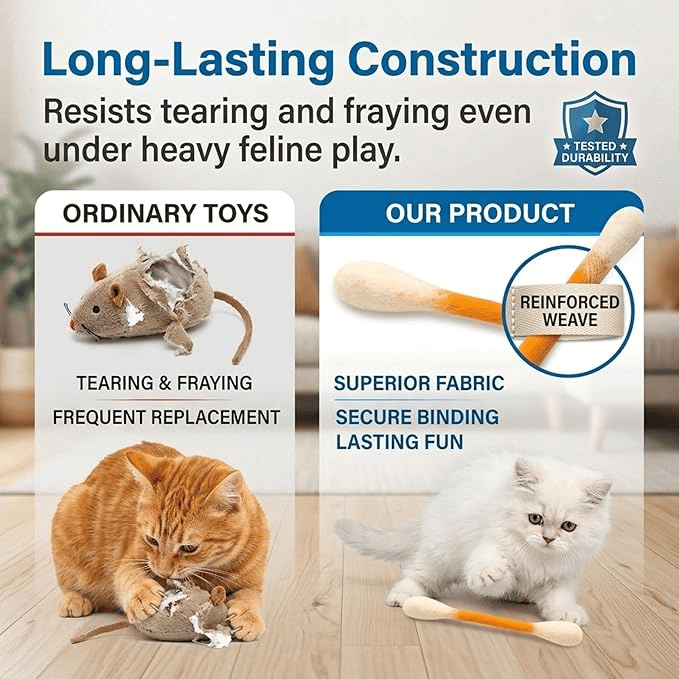 LAST DAY BUY 1 = 6 Pcs🎁 Cotton Swabs Cat Toys with Catnip🐱✨