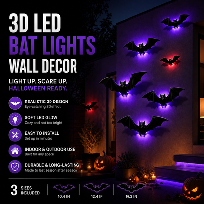 "Haven't found your Halloween look yet? Get 50% OFF🎁 Bat Lights
