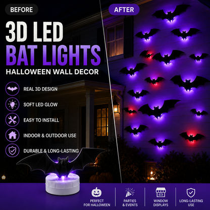 "Haven't found your Halloween look yet? Get 50% OFF🎁 Bat Lights