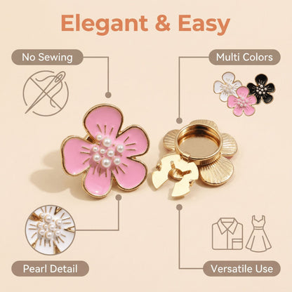LAST DAY50% OFFSALE!% 🌸Flower Button Covers | No-Sew Shirt Accessories🏵️