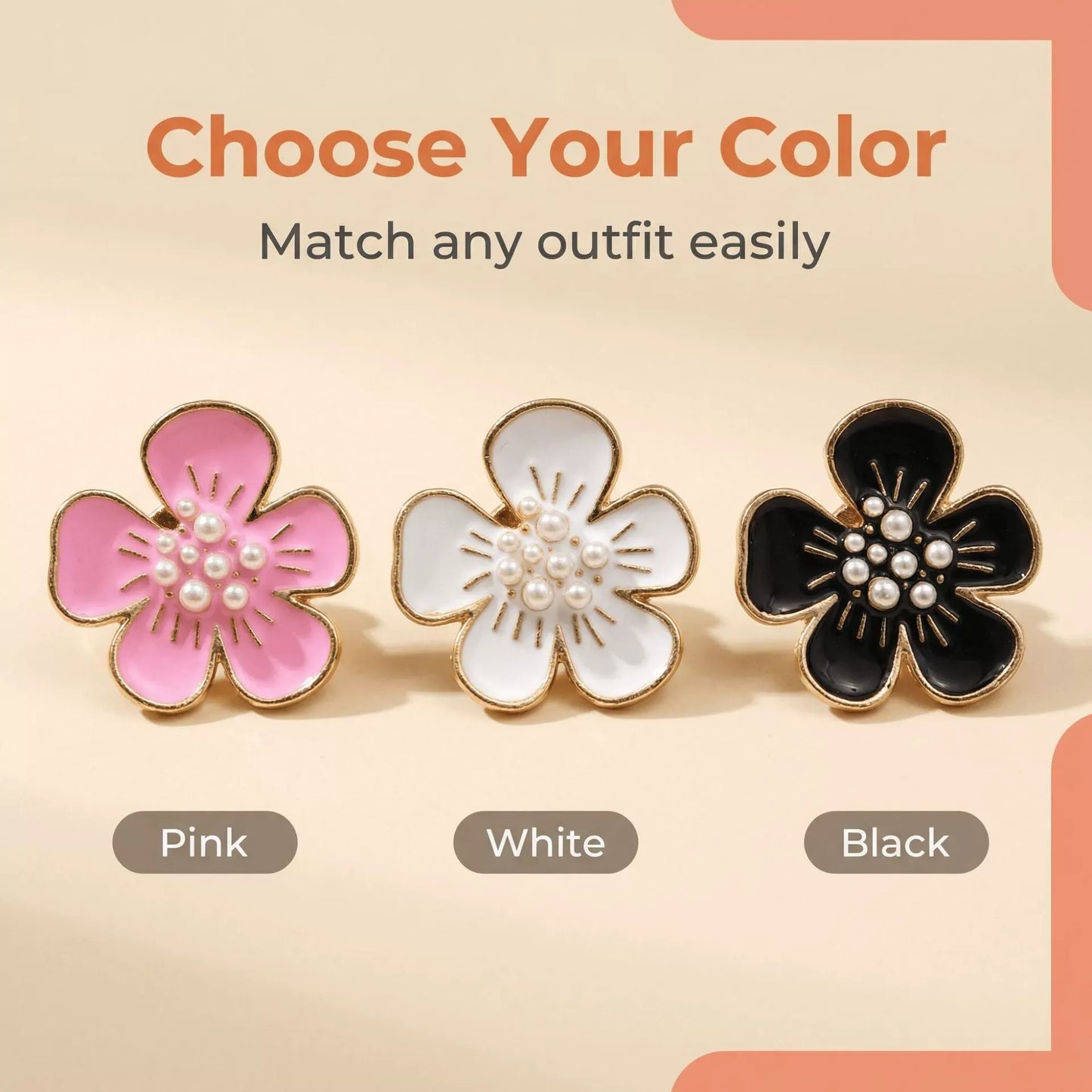 LAST DAY50% OFFSALE!% 🌸Flower Button Covers | No-Sew Shirt Accessories🏵️